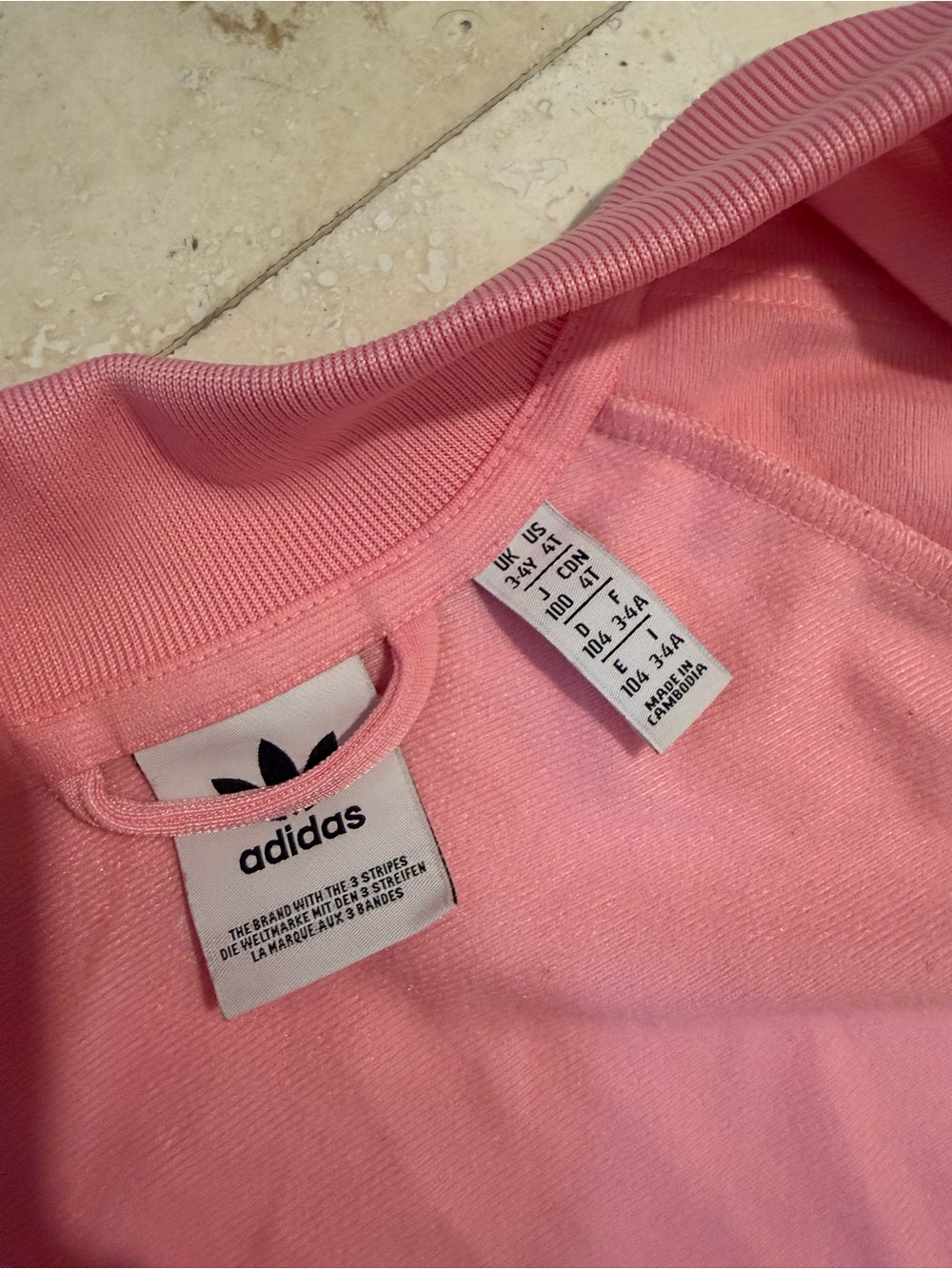 Adidas Pink Kids Firebird Tracksuit - Double Stripes Sz 3/4 US BNWOT - Picture 3 of 4